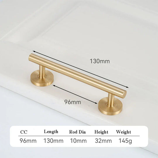 France Satin Gold Cabinet Handles – Solid Brass Pulls and Knobs for Furniture (130–510mm)