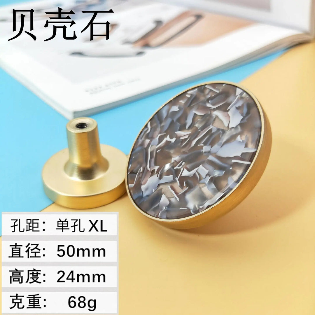 Shell Cabinet Handles – Gold Single-Hole Knobs & Multipurpose Hooks