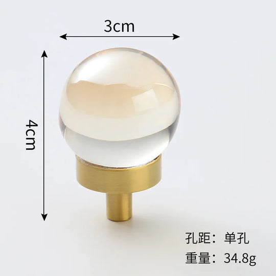 Brass Crystal Cabinet Handles – Light Luxury Furniture Knobs