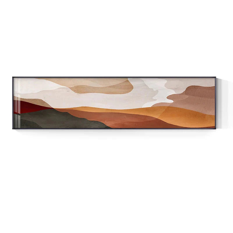 Modern Earthy Brown Abstract Wide Format Canvas Wall Art Unframed