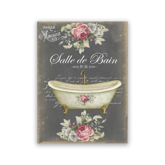 Bathroom Rules French Quotes Black White Canvas Wall Art