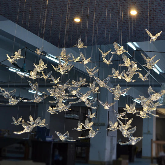 Acrylic Transparent Bird Crystal Pendant – Decorative Hanging Ornament for Home & Events
