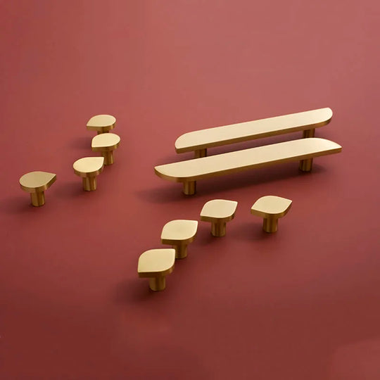 Modern Simple Wardrobe Handles – Solid Brass Pulls and Knobs for Furniture