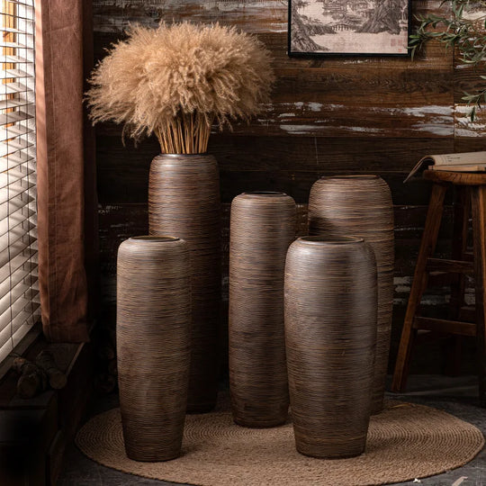 Large Floor Standing Ceramic Vase for Living Room and Courtyard Decor