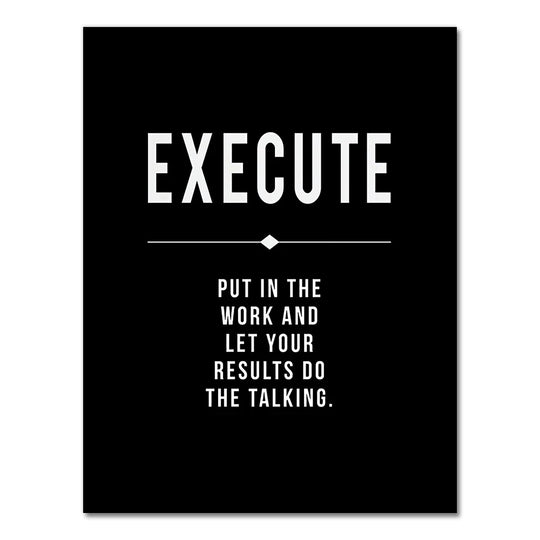 Hustle Grit Grind Success Motivational Canvas Wall Art