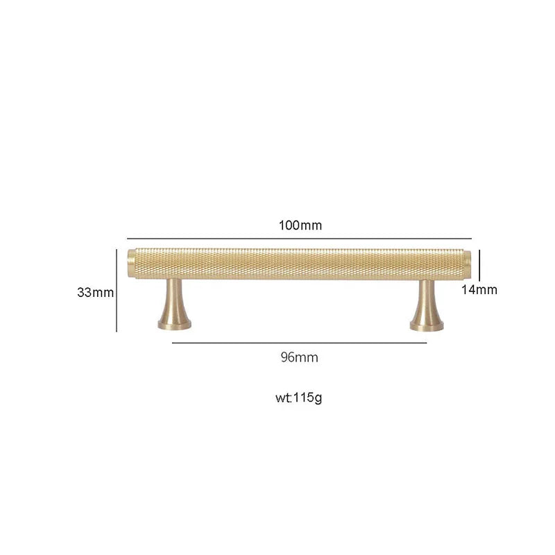 Gold Knurled Brass Cabinet Handles – Modern T-Bar Pulls and Knobs for Furniture
