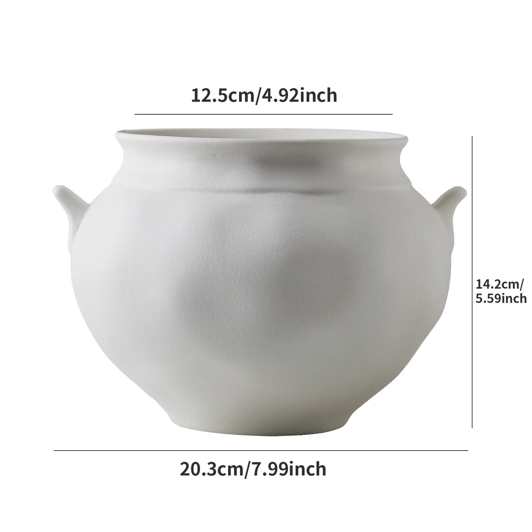 Large Nordic Modern Ceramic Flower Vase Moon Shape Decor