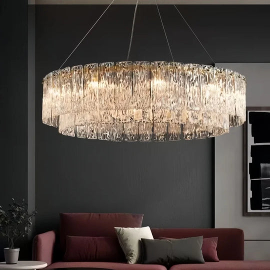 Modern Creative Water Ripple Glass Pendant Light – Luxurious LED Ceiling Fixture