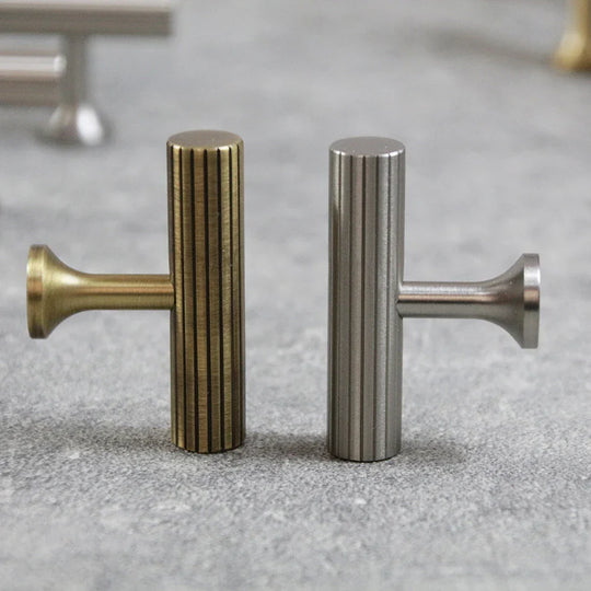 Nickel Brass Art Deco Cabinet Knobs and T-Bar Handles – Brushed Silver Pulls for Furniture