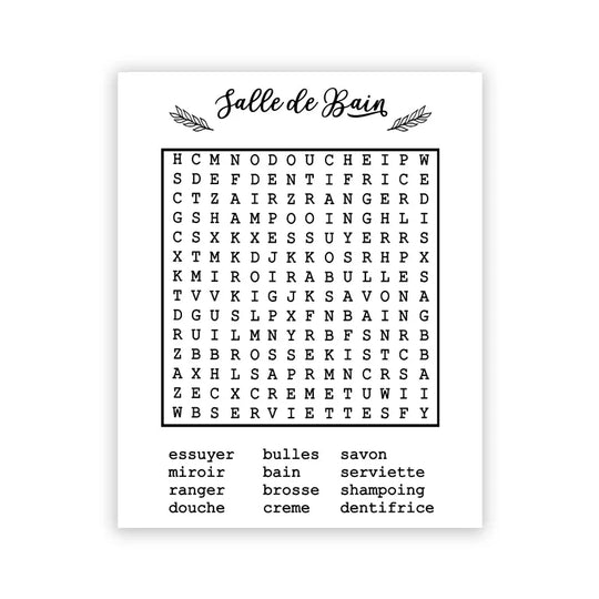 Bathroom Rules French Quotes Black White Canvas Wall Art