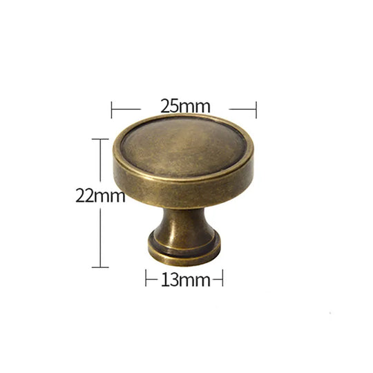 Antique Brass Round Cabinet Knobs – Vintage Drawer & Cupboard Pulls
