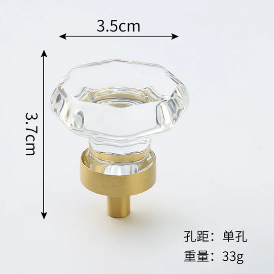 Brass Crystal Cabinet Handles – Light Luxury Furniture Knobs