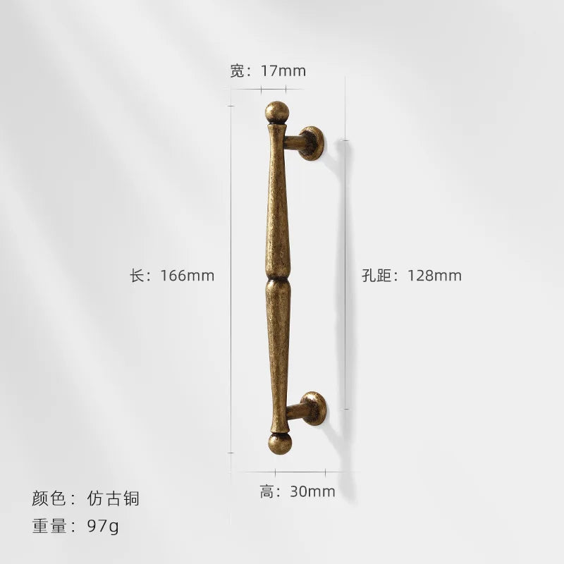 Antique Bronze Wardrobe Door Handles – Vintage Zinc Alloy Pulls for Furniture