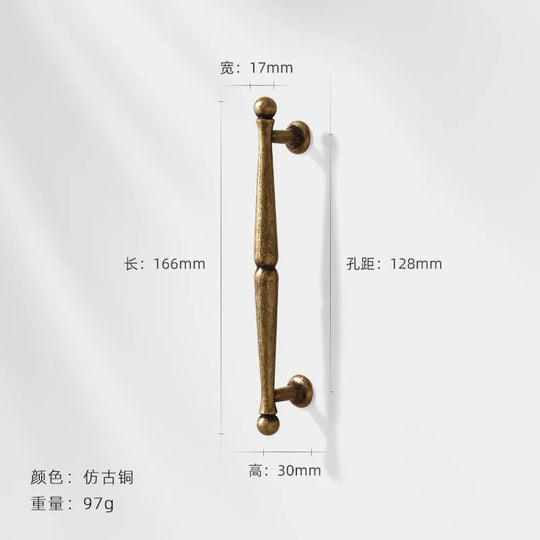 Antique Bronze Wardrobe Door Handles – Vintage Zinc Alloy Pulls for Furniture