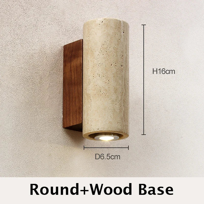 Wabi Sabi Marble Wall Lamp Japanese Bedside Living Room Sconce