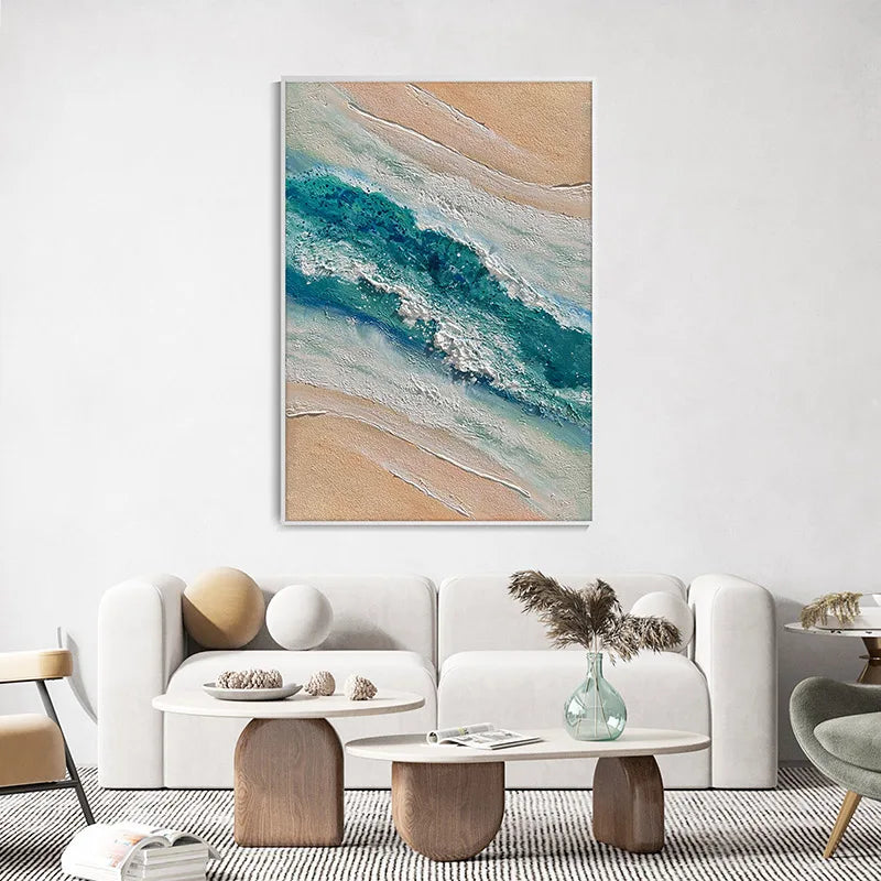 Abstract Sea Surf Coastal Canvas Wall Art Ocean Waves