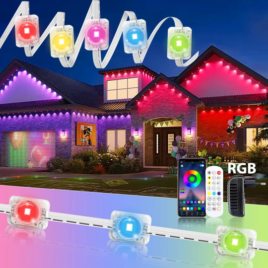 Smart RGB Eave Lights Outdoor App Control IP67 Permanent Lighting