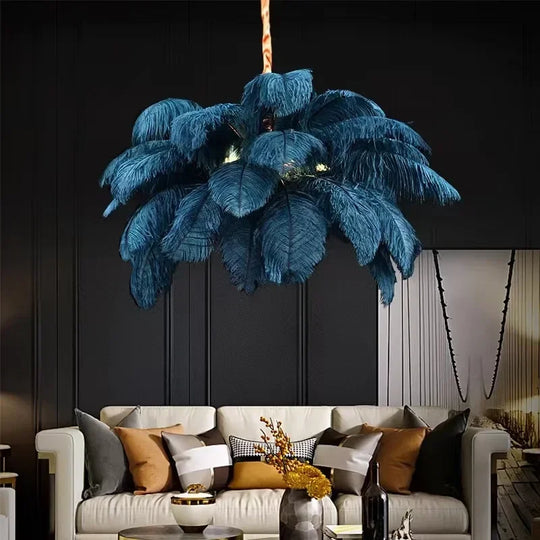 Nordic Feather Pendant Light Modern Art Chandelier for Bedroom