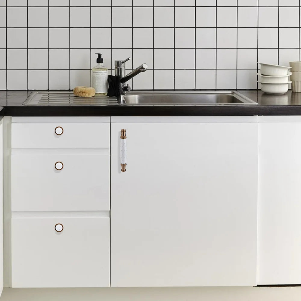 Pearl White Ceramic Cabinet Handles – Elegant Knobs for Furniture