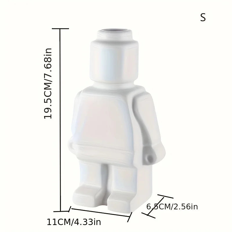 Ceramic Robot Decorative Vase for Modern Tabletop Decor
