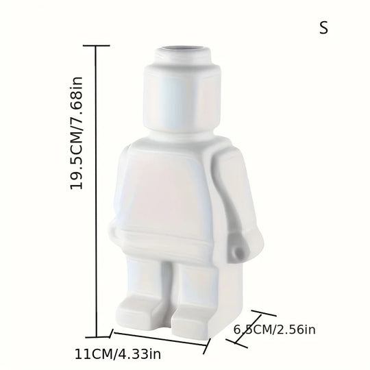 Ceramic Robot Decorative Vase for Modern Tabletop Decor
