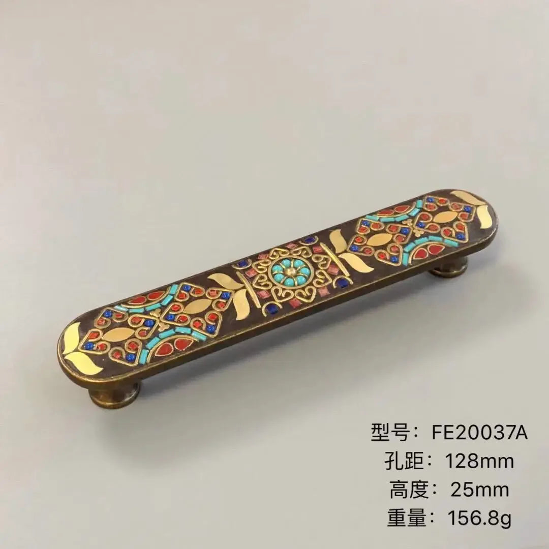 Ethnic Style Brass Art Handles – Vintage Pulls with Artistic Craftsmanship
