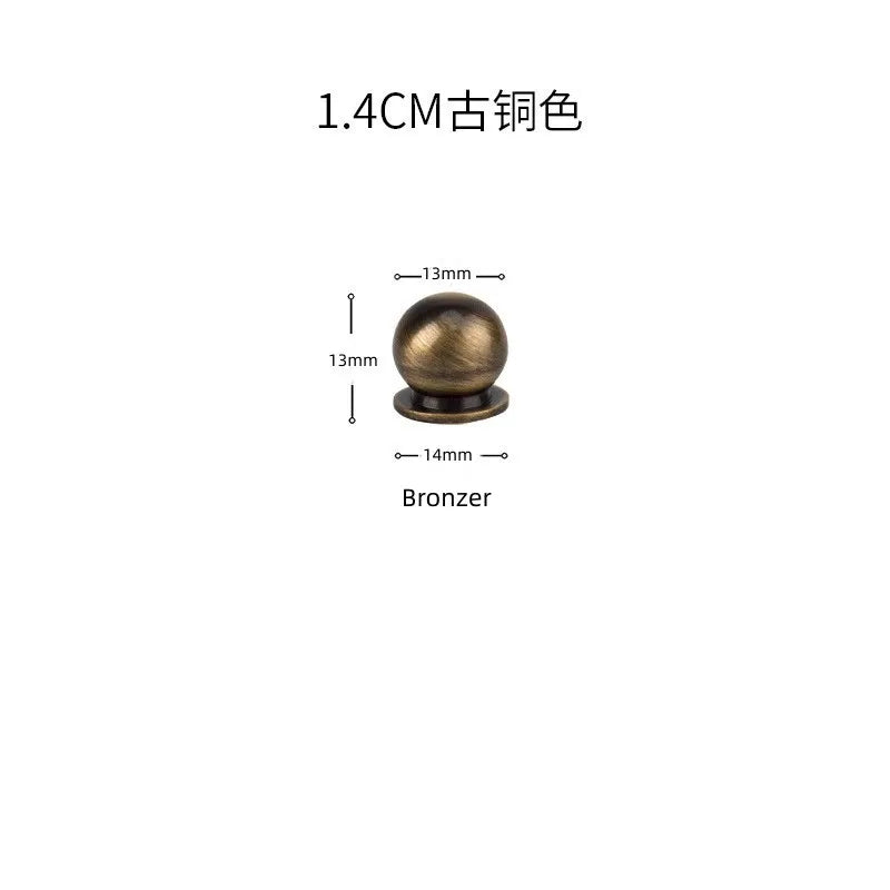 Solid Brass Ball Cabinet Knobs – Vintage Single-Hole Handles