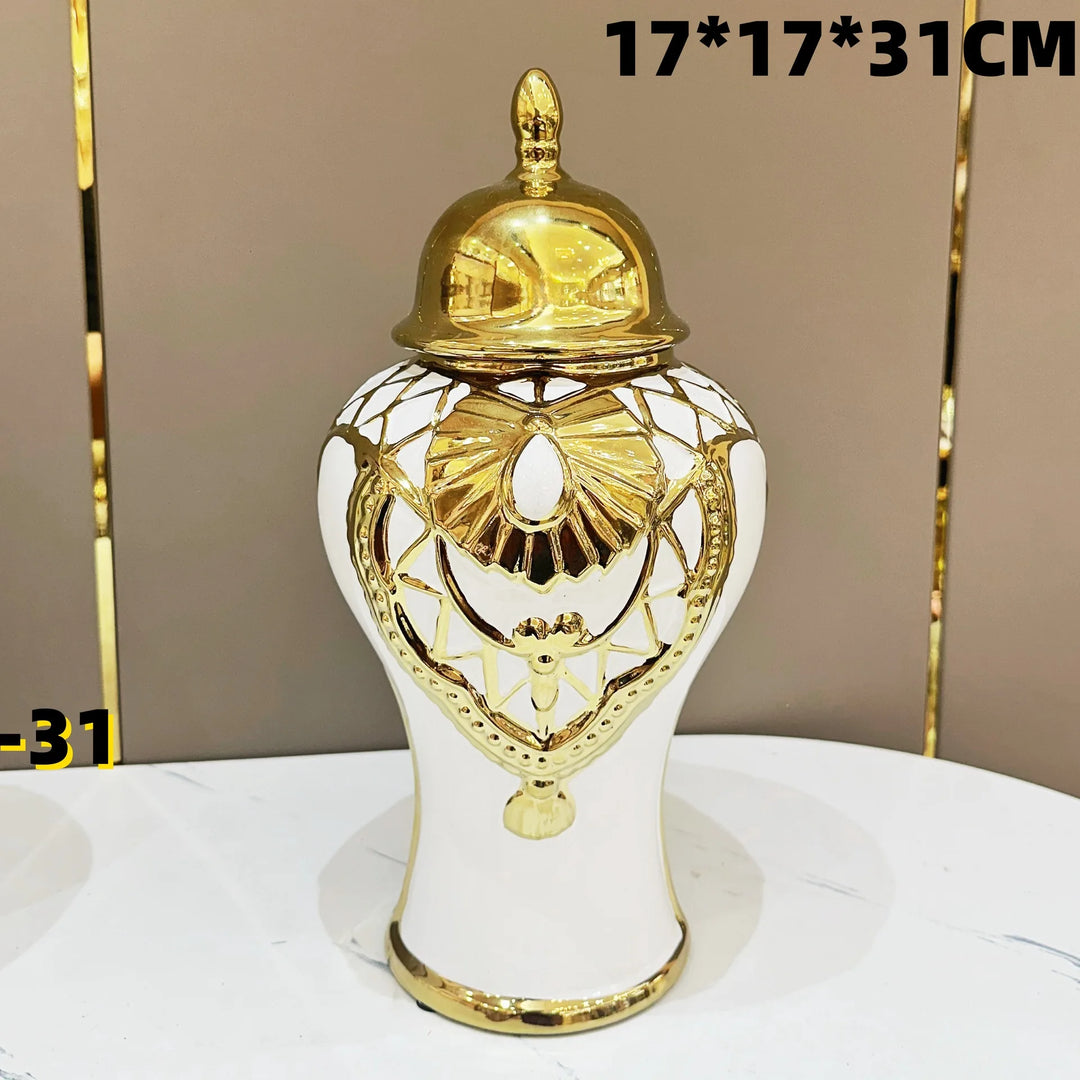 Ceramic Electroplated Flower Vase Tall Decorative Pot