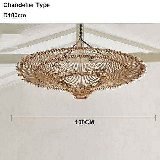 Large Wicker Pendant Lamp – Wabi Sabi Rattan Hanging Light