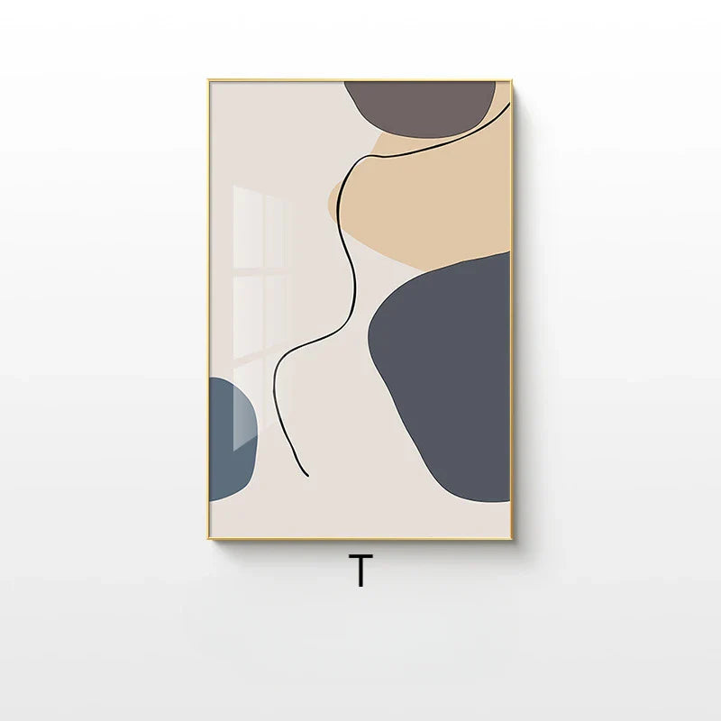 Neutral Shades Beige Brown Abstract Canvas Wall Art Unframed