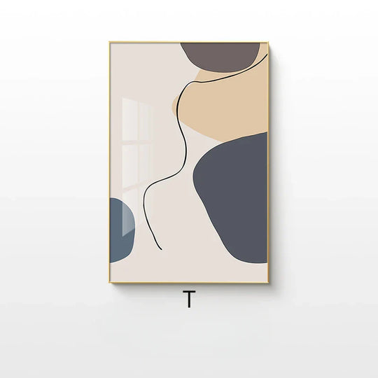 Neutral Shades Beige Brown Abstract Canvas Wall Art Unframed