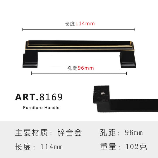 Zinc Alloy Solid Cabinet Door Handles – Modern Minimalist Pulls for Furniture