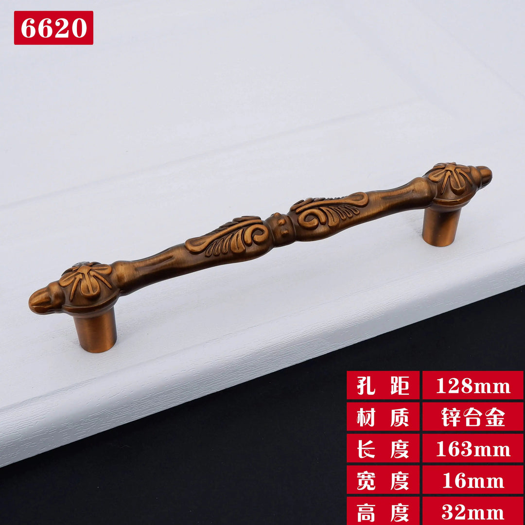 Antique Yellow Bronze Cabinet Handles – Brushed Vintage Drawer Pulls