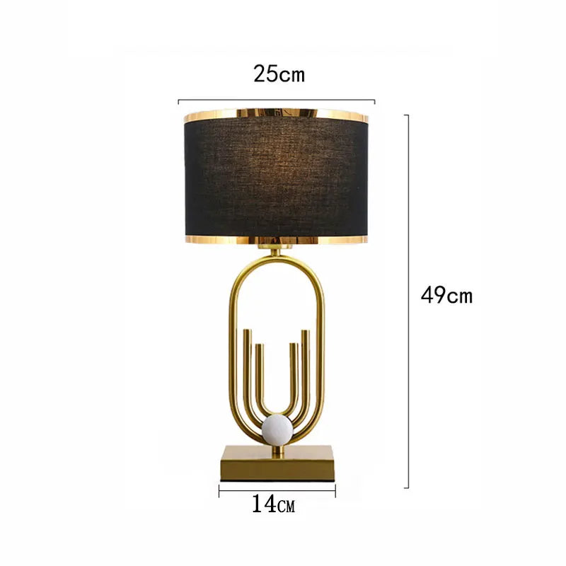 Nordic Luxury Fabric Table Lamp for Bedroom & Living Room