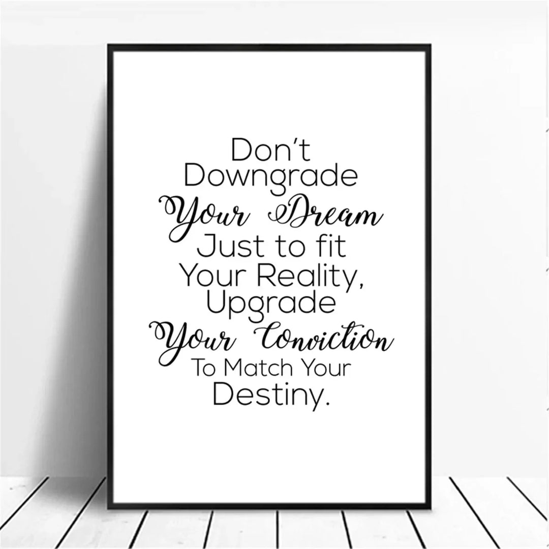 Positive Energy Black White Quote Canvas Wall Art