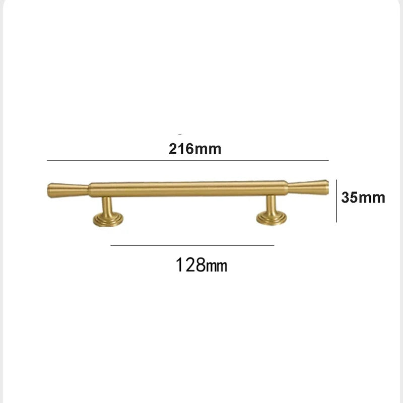 Brushed Gold Brass Cabinet Handles – Modern Pulls and Knobs for Furniture (50–280mm)