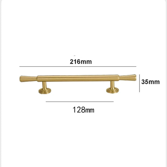 Brushed Gold Brass Cabinet Handles – Modern Pulls and Knobs for Furniture (50–280mm)