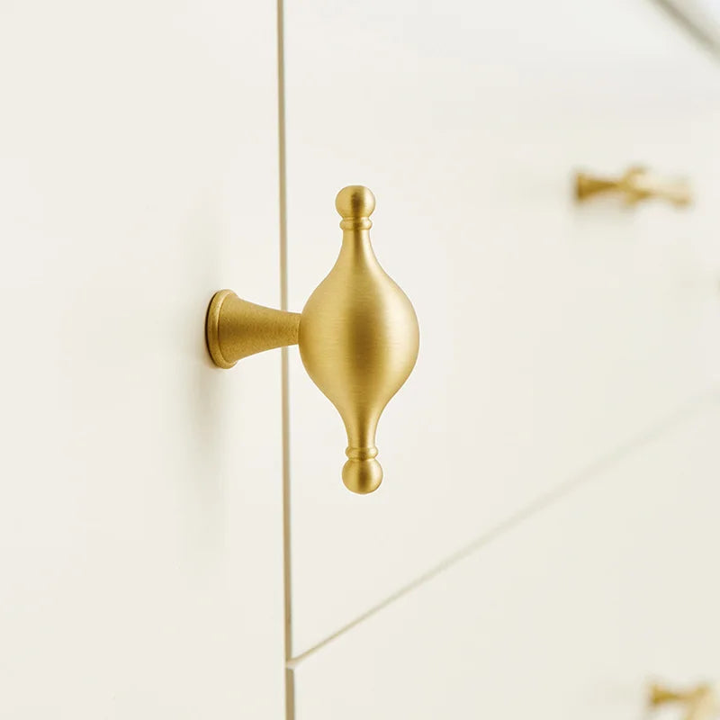 Satin Brass Cabinet Handles – French-Style Ball Knobs and Pulls for Furniture