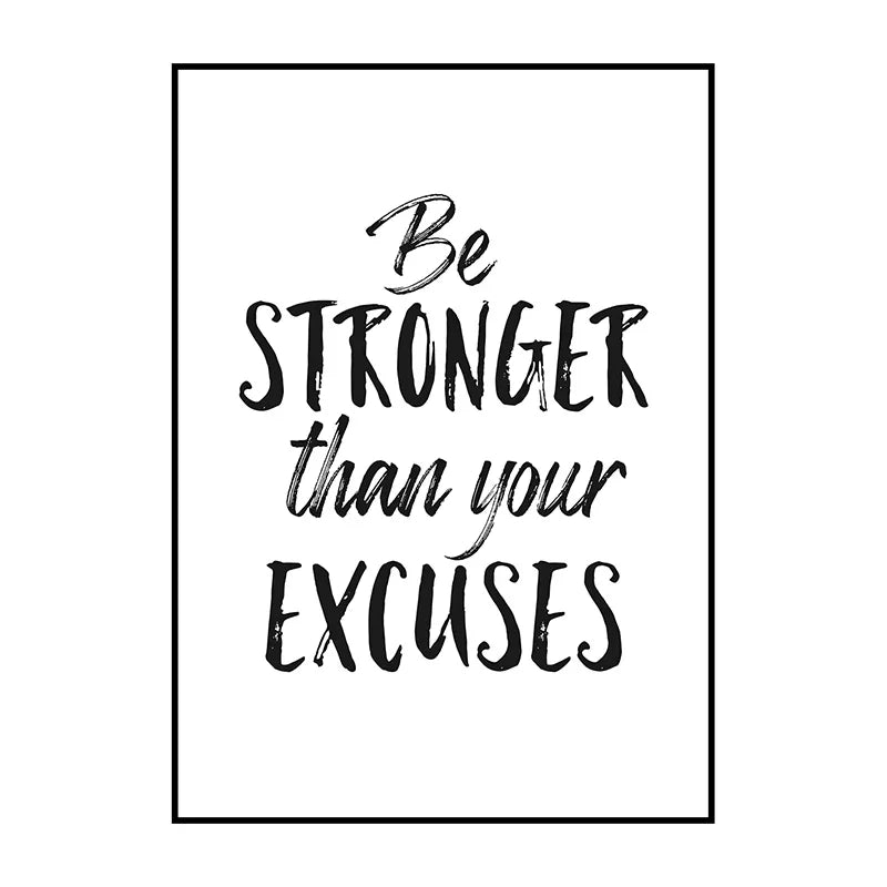 Black And White Motivational Quotes Canvas Wall Art