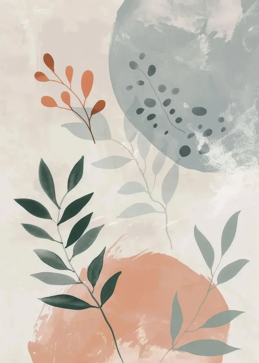 Rustic Abstract Botanical Still Life Floral Canvas Wall Art