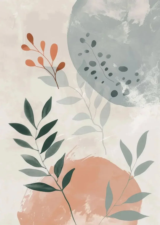 Rustic Abstract Botanical Still Life Floral Canvas Wall Art