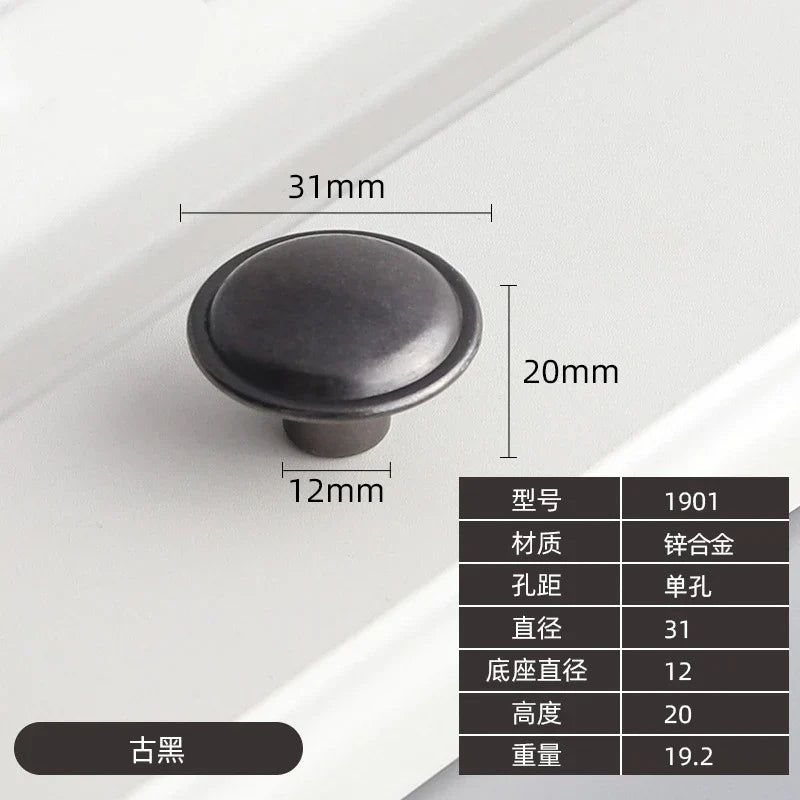 Modern Zinc Alloy Drawer Knobs – Single-Hole Cabinet Handles