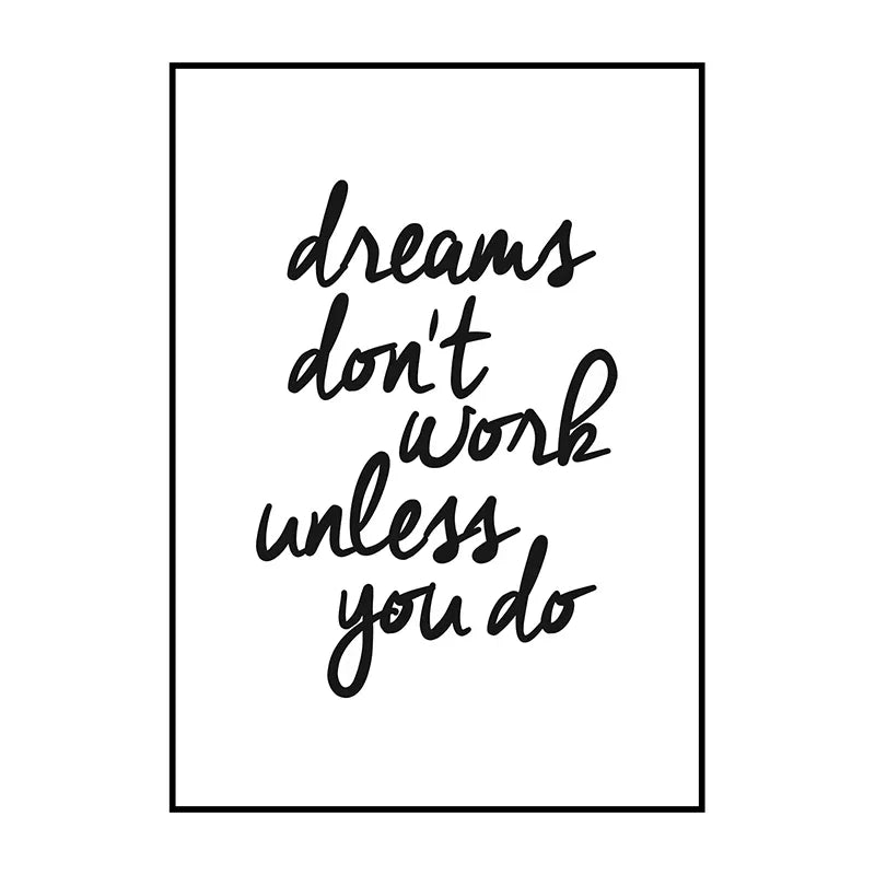 Black And White Motivational Quotes Canvas Wall Art