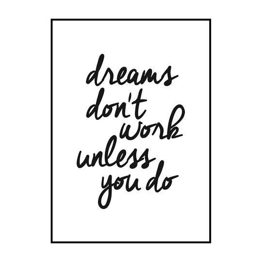 Black And White Motivational Quotes Canvas Wall Art