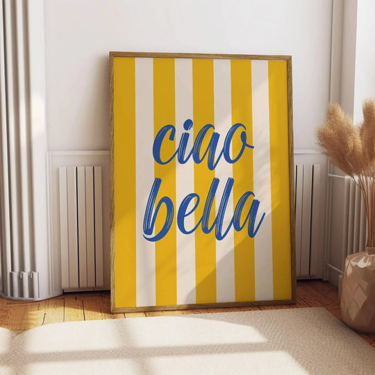 Ciao Bella Dolce Vita Quote Typographic Canvas Wall Art