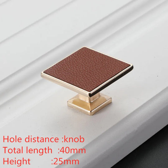 Modern Leather and Zinc Alloy Cabinet Handle – Elegant Pulls for Kitchen, Wardrobe, and Furniture (96mm)