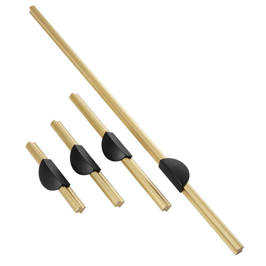Black and Gold Cabinet Pulls – Double-Color Aluminum Zinc Alloy Handles