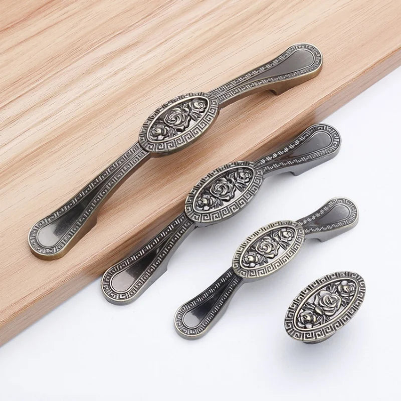 Antique Bronze Cabinet Handles – Vintage Zinc Alloy Drawer Pulls