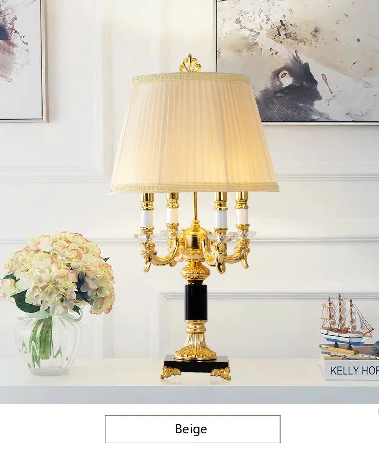 Luxury Black Crystal Table Lamp for Bedroom & Living Room