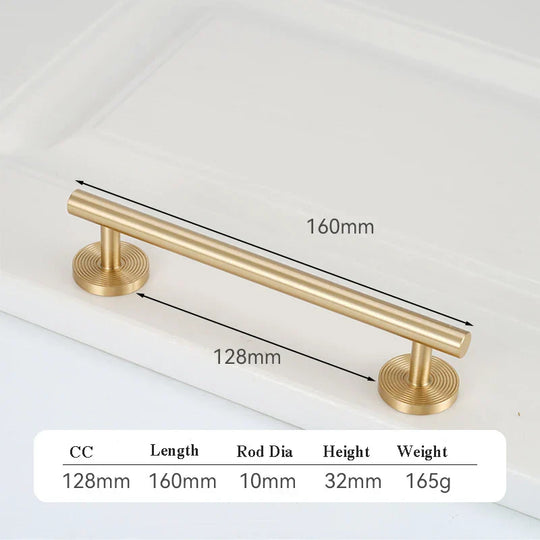 France Satin Gold Cabinet Handles – Solid Brass Pulls and Knobs for Furniture (130–510mm)